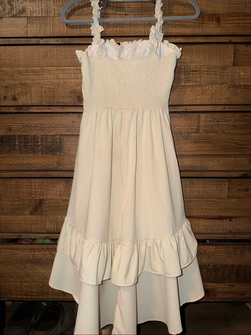 Cream Ruffled High-Low Sundress - Picture 2 of 2